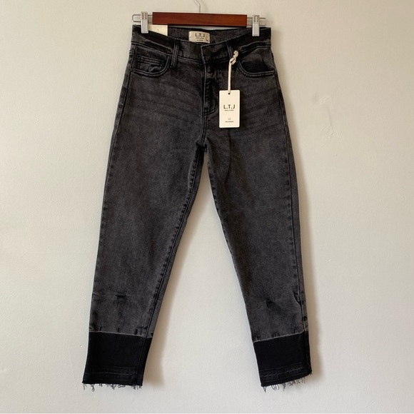 Letters to Juliet Black Raw Hem Jeans Womens 24 - Picture 2 of 8